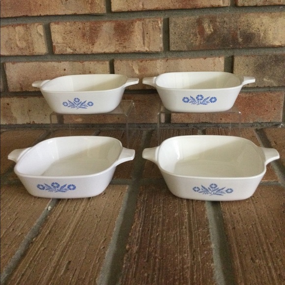 Corningware Other - BUNDLE OF 4 VINTAGE CORNINGWARE BLUE CORNFLOWER PETIT PANS